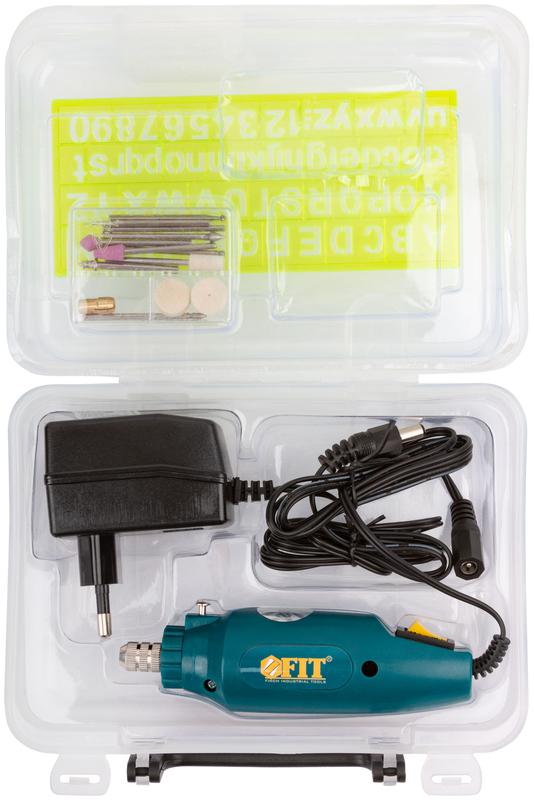 Машина гравировальная мини 12В 12000об/мин 3.2мм адаптер набор насадок FIT 80530