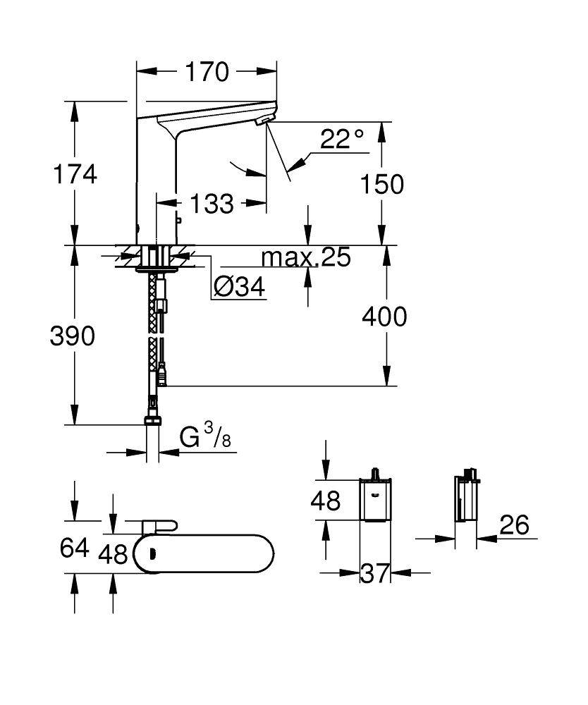 Смеситель Grohe Eurosmart Cosmopolitan E 36422000 для раковины