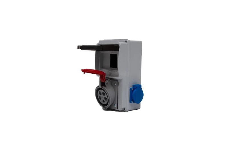 Корпус промышленного щита с розетками (1х3P+N+T 32А/380В+2х2P 16А) пластик Cetinkaya Pano CP6022