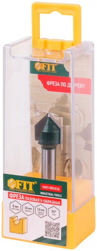 Фреза пазовая V-образная DхHхL=16х16х51мм FIT 3603-081616