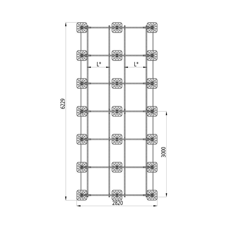 Конструкция опорная для установки оборудования TECHNORAPTOR FOOT 2500х6000 HD КМ TR0260