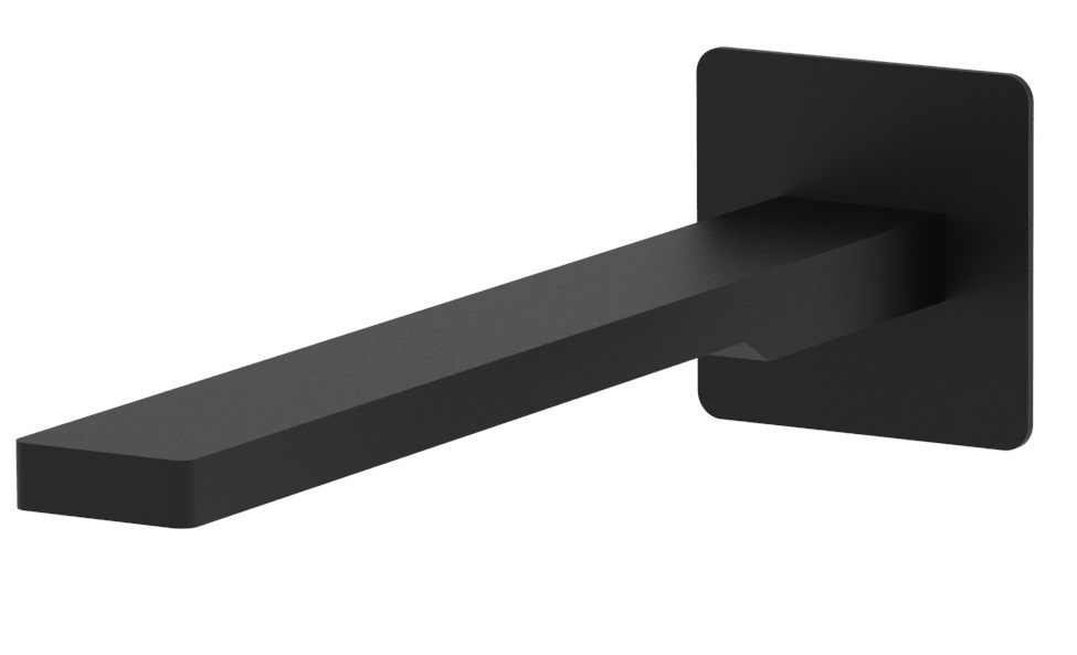 Излив из стены прямоуг. TANGO 205 mm подкл. 1/2" Paffoni ZBOC121NO Черный матовый