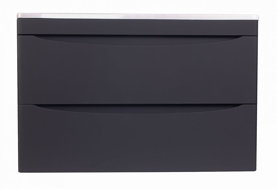 Тумба подвесная "Бергамо мини 80" (2 ящ.) Люкс антискрейтч черный, PLUS