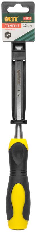 Стамеска профи CrV двухцветная прорезиненная ручка 12мм FIT 43174