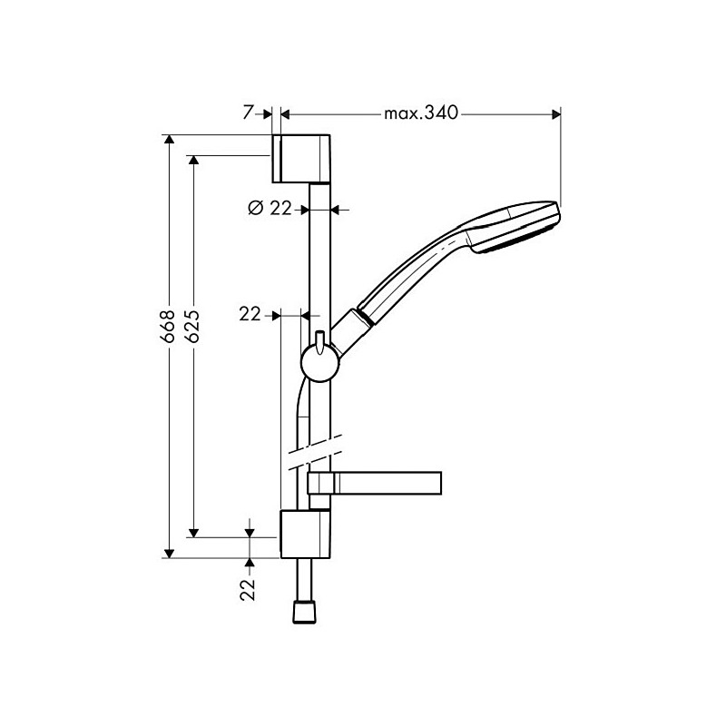 Душевой гарнитур Hansgrohe Croma 100 27717000