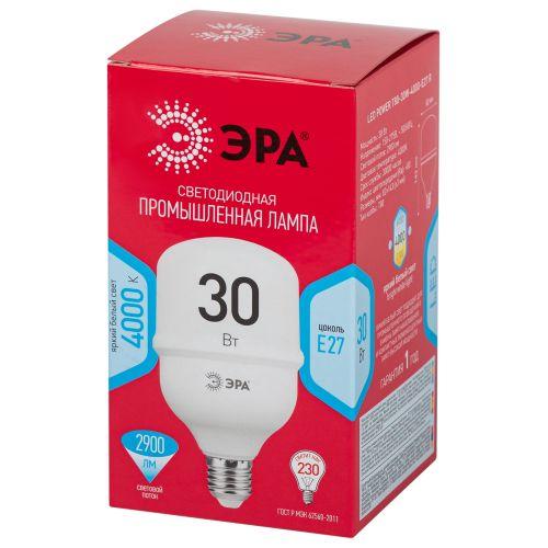 Лампа светодиодная высокомощная RED LINE LED POWER T80-30W-4000-E27 R 30Вт Т80 колокол 4000 К нейтр. бел. E27 2900лм Эра Б0063849
