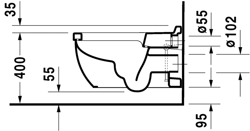 Унитаз Duravit Starck 3 2226590000 подвесной для крышки-биде Sensowash