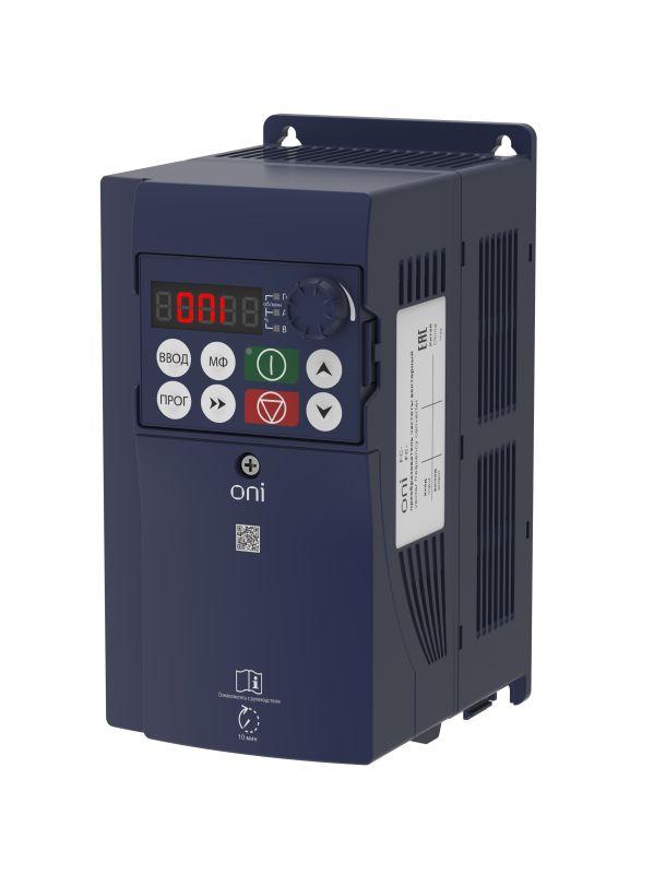 Преобразователь частоты FC-230 1Ф 220В 2.2кВт 10А встроен. тормозной модуль ONI FC-230-21-022T