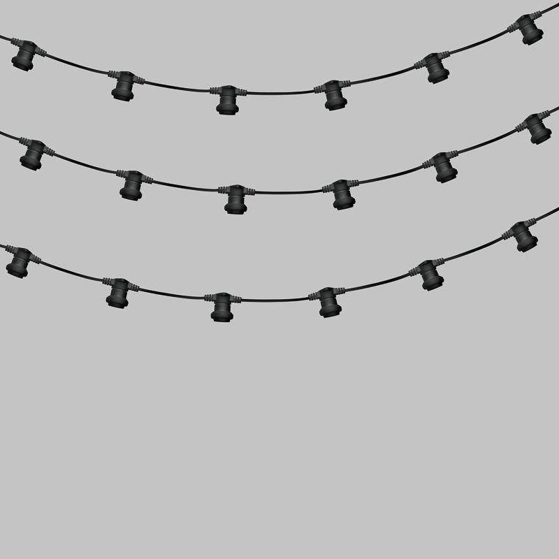 Гирлянда "Белт Лайт" 2жил. 50м шаг 20см 250 патронов E27 IP65 черн. круглый провод Neon-Night 331-243