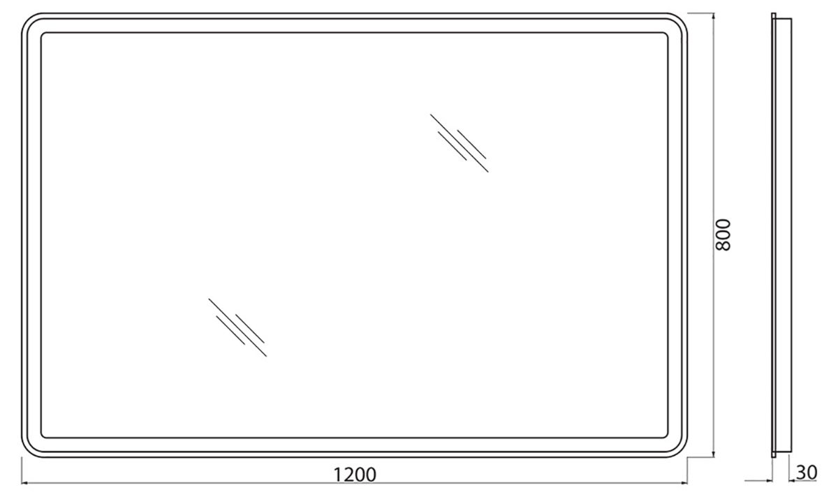 Зеркало BelBagno SPC-MAR-1200-800-LED-BTN