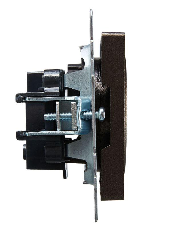 Розетка СП BRITE РСш10-2-БрТБ 10А без заземл. защ. шторки механизм бронза IEK BR-R13-10-K45