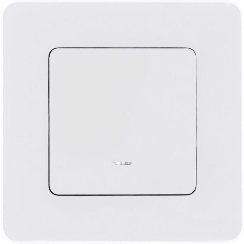 Выключатель 1-кл. Inspiria 10А IP20 250В 10AX с подсветкой/индикацией механизм бел. IEK 673610