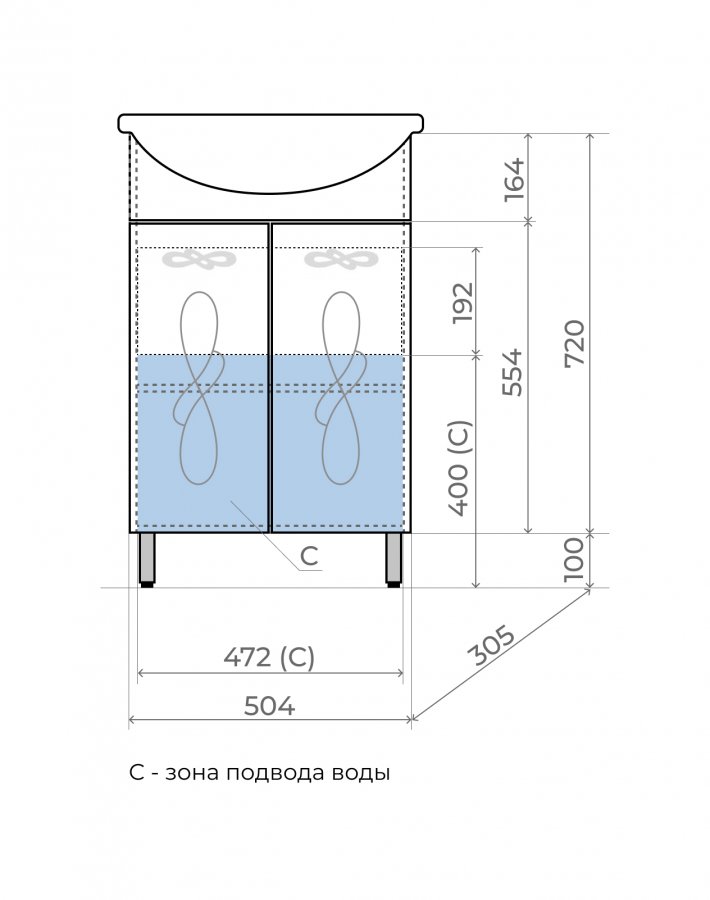 Тумба "Венеция 55" под умывальник Уют 55