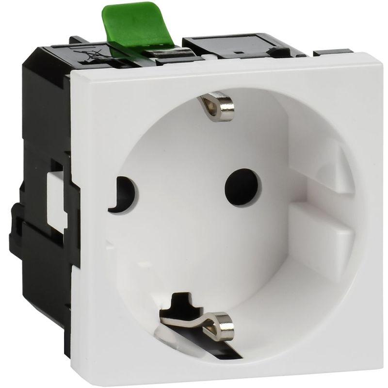 Розетка 2мод. 16А 250В 90град. с заземл. без защ. шторок безвинт. зажимы бел. ИЭК Leg 4521054