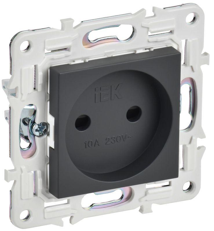 Розетка SKANDY 10А без заземл. защ. шторки SK-R01T титан IEK SK-R13-10-K48
