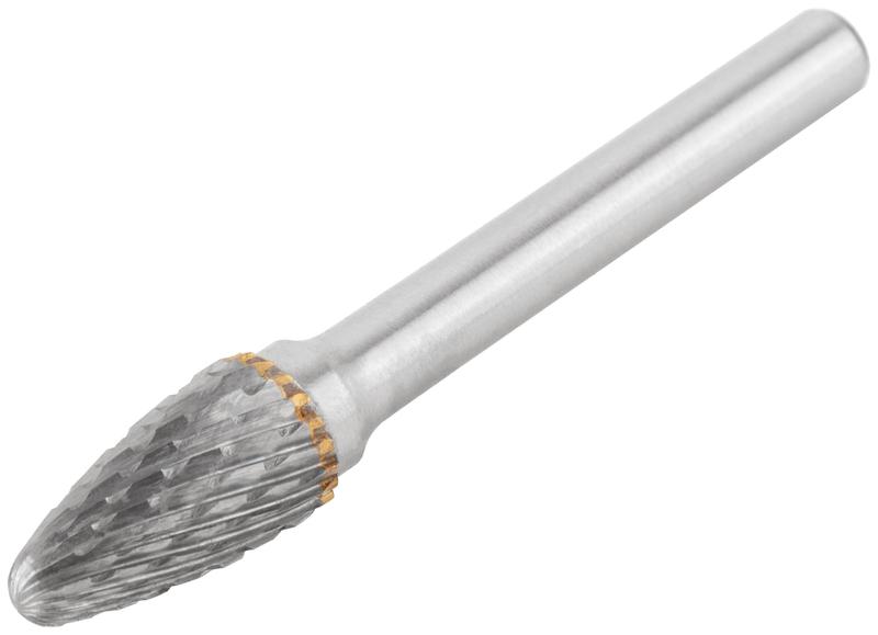 Шарошка карбидная штифт 6мм тип "F" параболическая 10х20х65мм FIT 36618