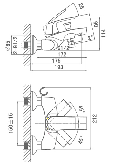 Смеситель для ванны D&K Rhein Feuerbach (DA1283201)
