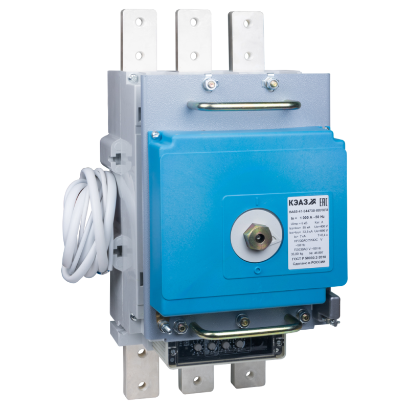Выключатель автоматический ВА55-41-344730 250А 690AC НР230AC/220DC ПЭ230AC УХЛ3 (Заднее присоединение) КЭАЗ 379403