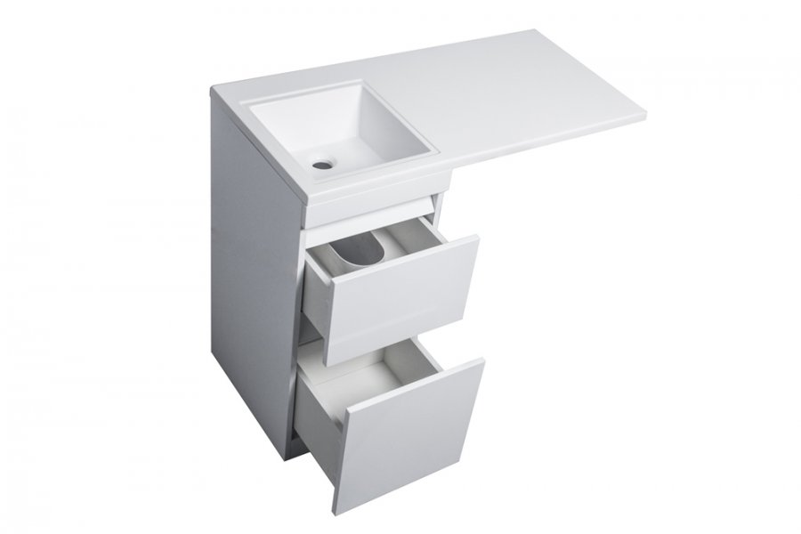 Тумба напольная "Даллас 110", Люкс белая, PLUS