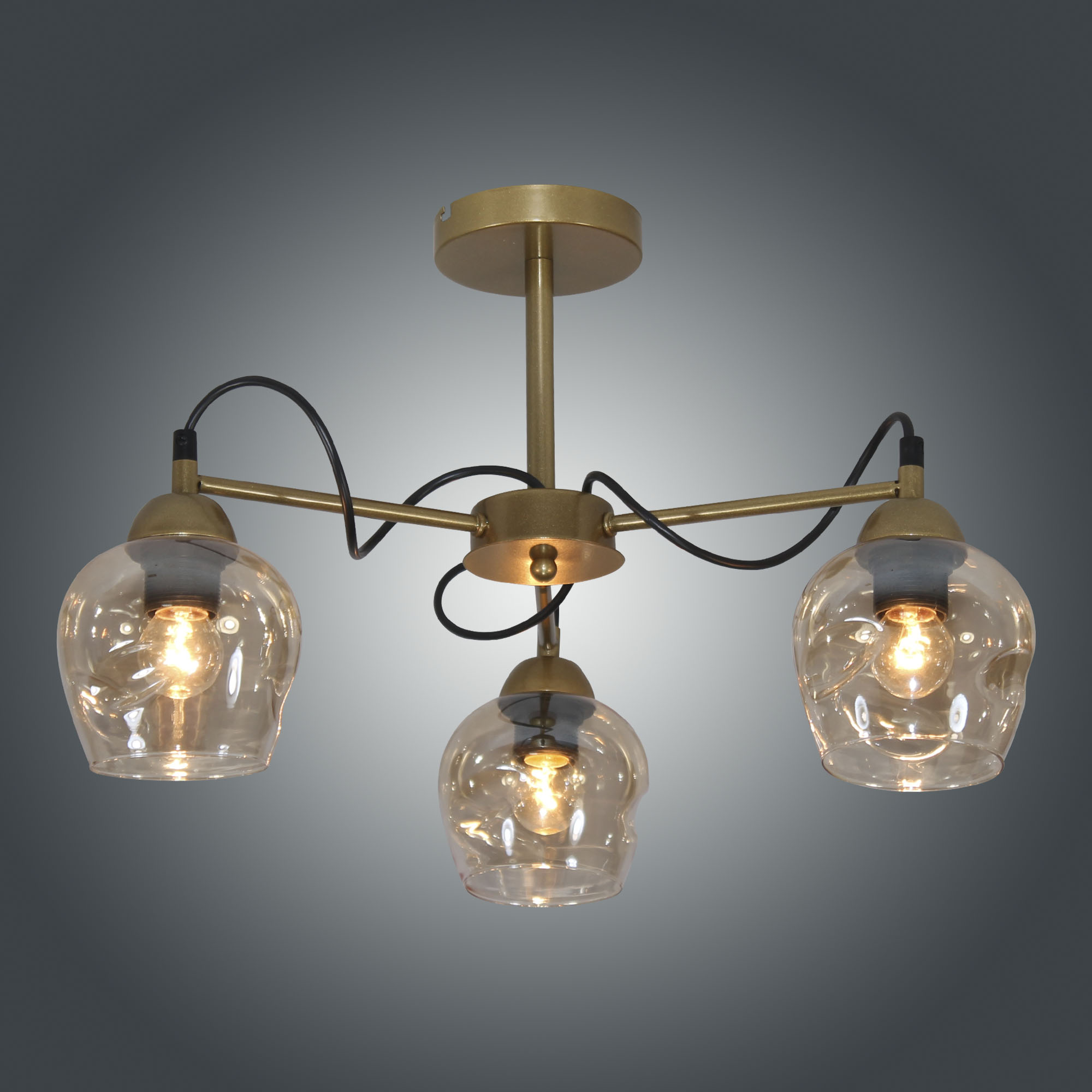 Светильник Мирра 131 зол. (Плафон 8268) НСБ 01-3х60-228 Е27 потолочный