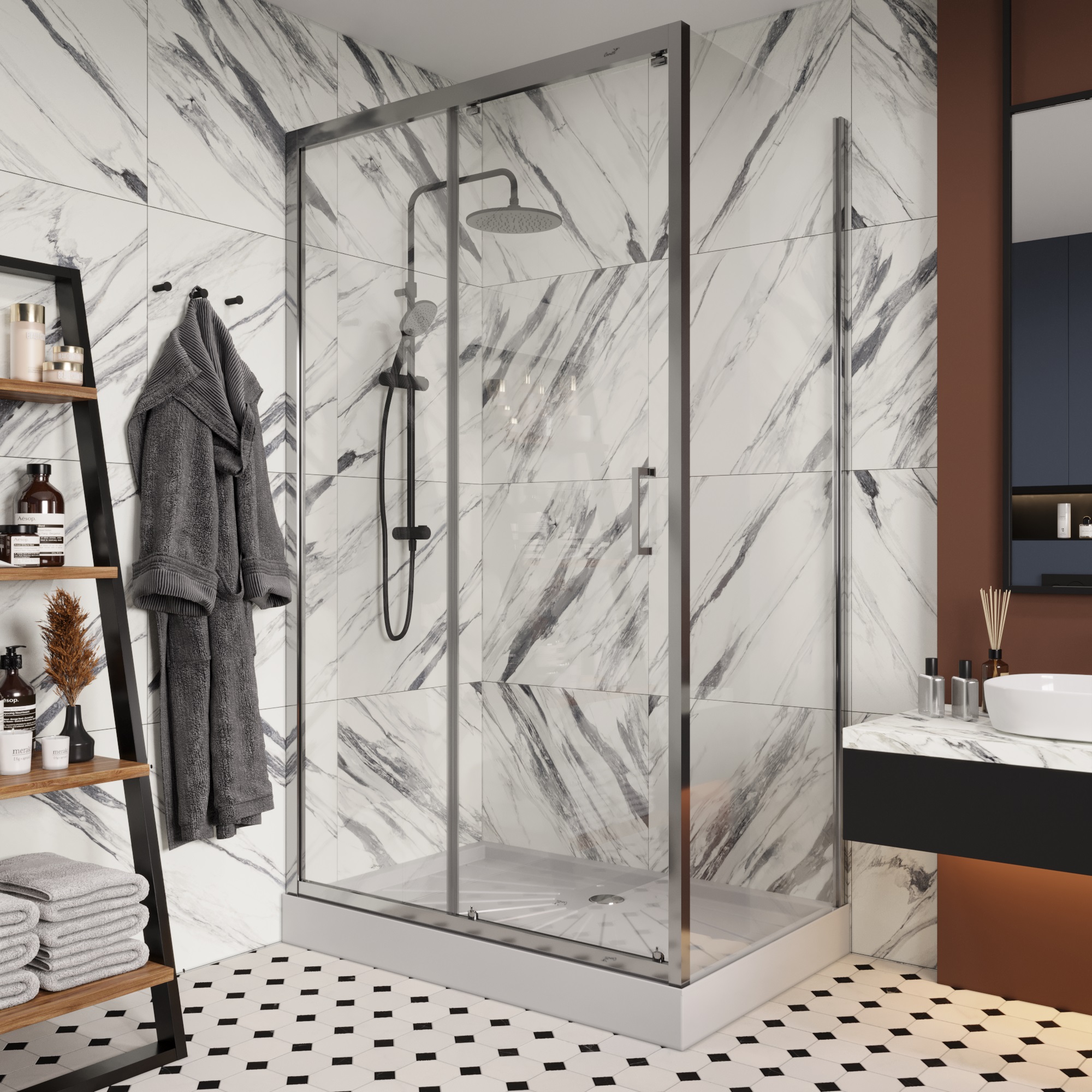 Ограждение GLORIA120 душевое Ceruttispa без поддона (80x120x195)