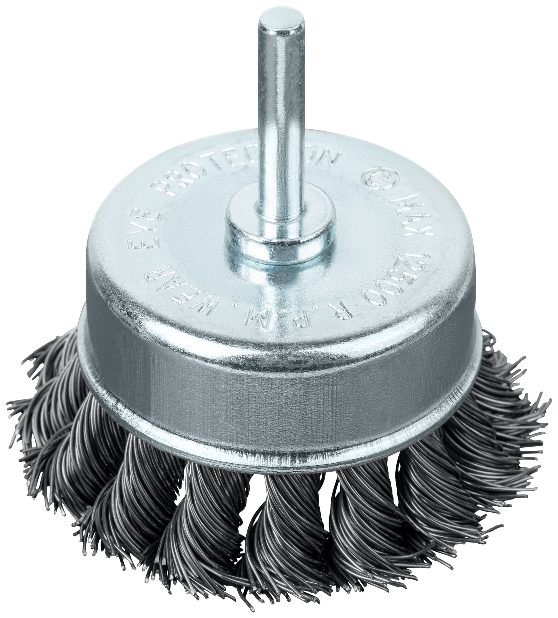 Корщетка-чашка, со штифтом, стальная витая проволока 70 мм