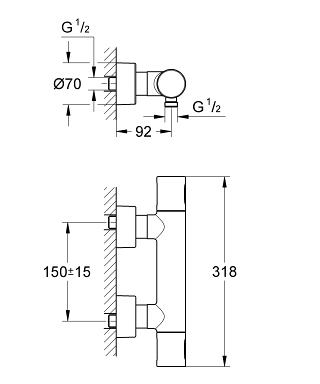 Термостат Grohe Grohtherm Cosmopolitan 3000 34274000 для душа