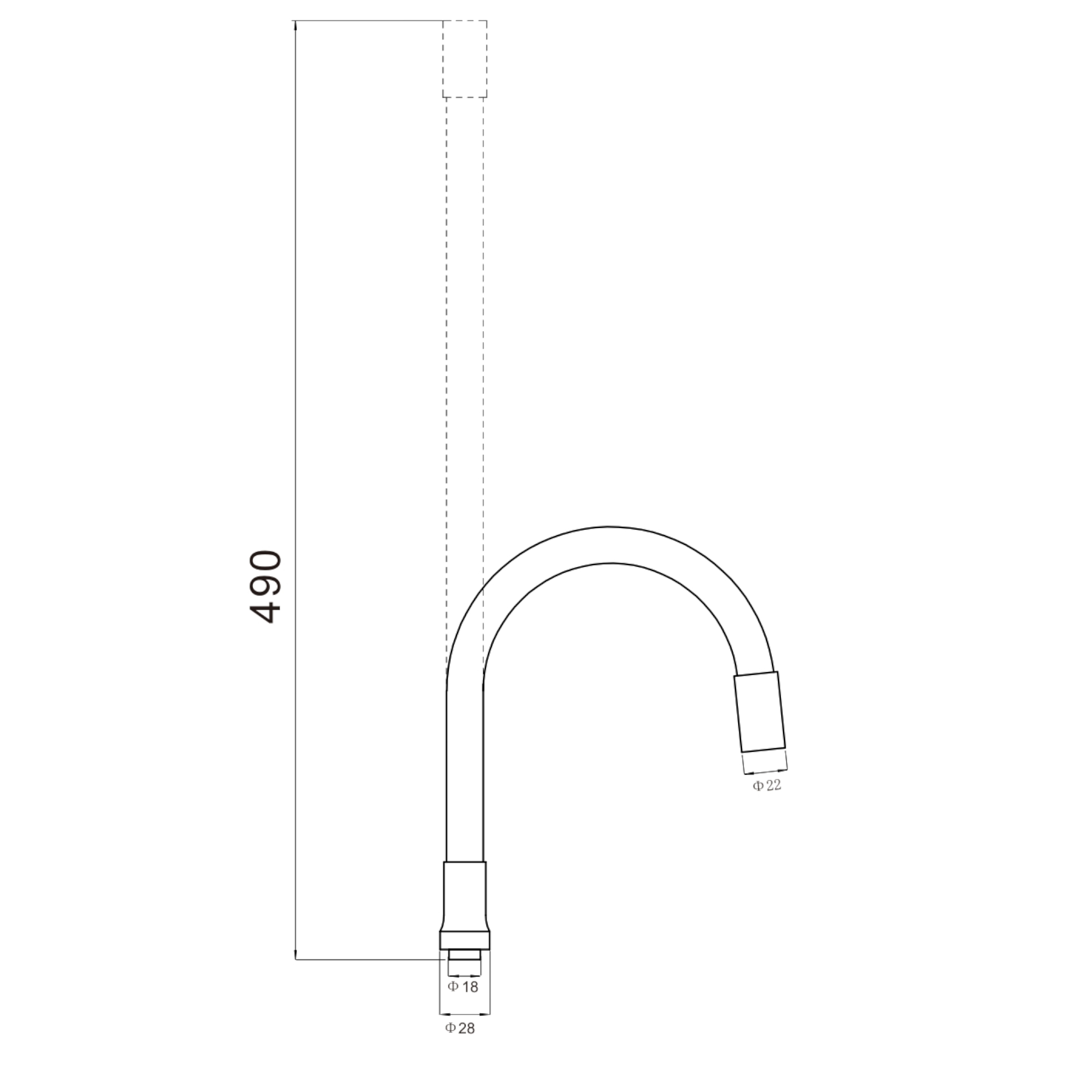 Гибкий излив для кухонного смесителя Savol S-CG07, фиолетовый