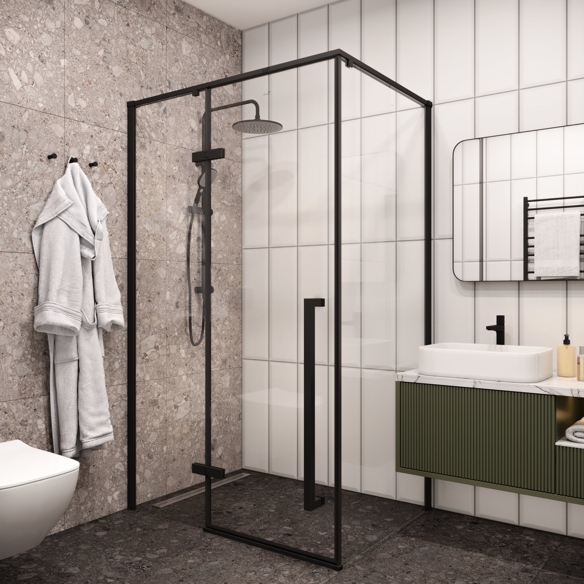 Ограждение C1A душевое Ceruttispa без поддона (120x90x195)