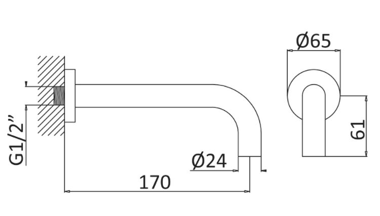 Излив для ванны CEZARES LEAF-SC-01