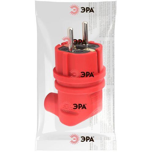 Вилка 90град. V9-RED-IP44 16А IP44 с заземл. каучук красн. Эра Б0044549