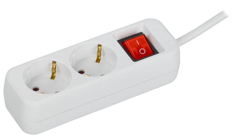 Удлинитель 2х3м 10А У02К ПВС 3х1 бел. UMA IEK UM-YP10-10-02-03-ZK-K01