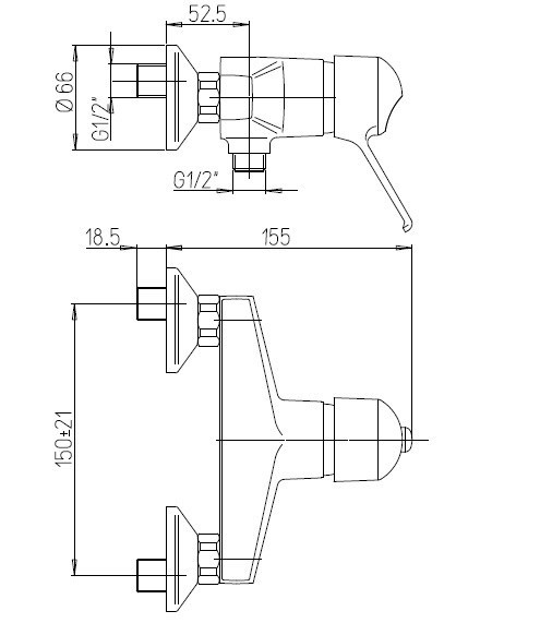 Смеситель Paini Creta 30CR511R2LMKM для душа