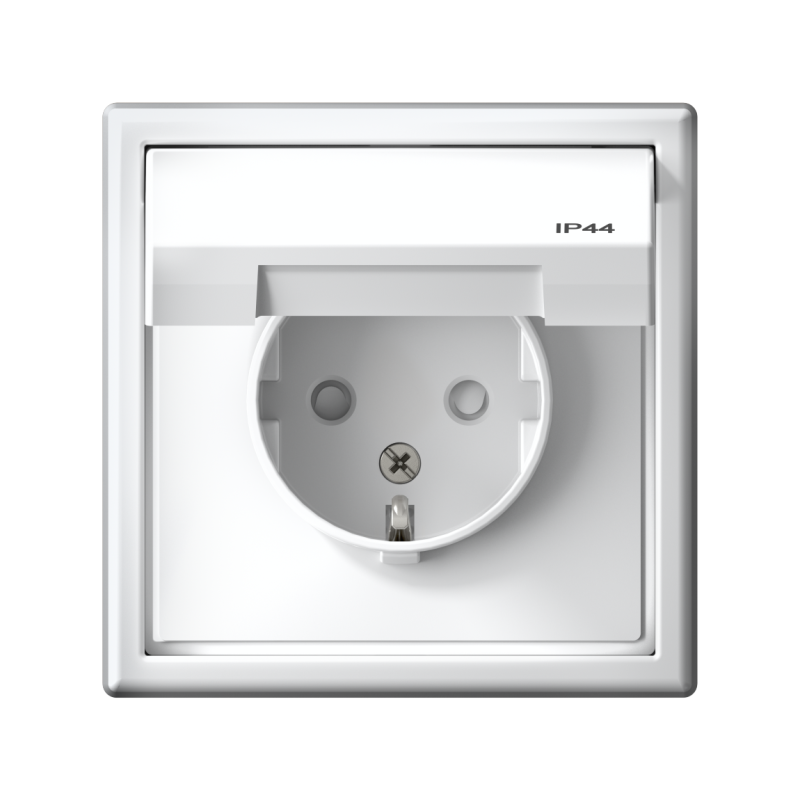 Розетка ArtGallery 16А IP44 с заземл. защ. шторки с крышкой механизм бел. SE GAL440146