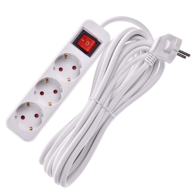 Удлинитель 3х5м 16А У03К ПВС 3х1.5 бел. UMA IEK UM-YP10-16-03-05-ZK-K01