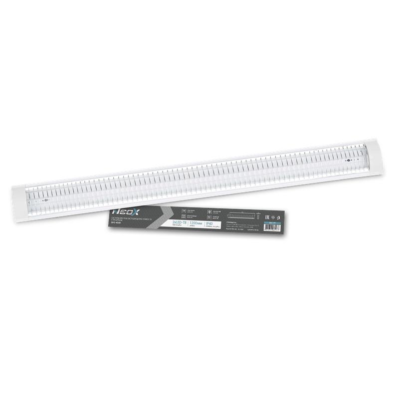 Светильник под светодиодную лампу SPO-405R 2xLED-Т8-1200 с решеткой G13 1200мм IP40 NEOX 4690612061177