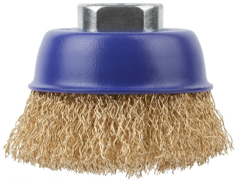 Щетка для УШМ М14 тип "Чашка" латун. витая проволока 0.3мм 65мм блист. Profi Cutop 82-893