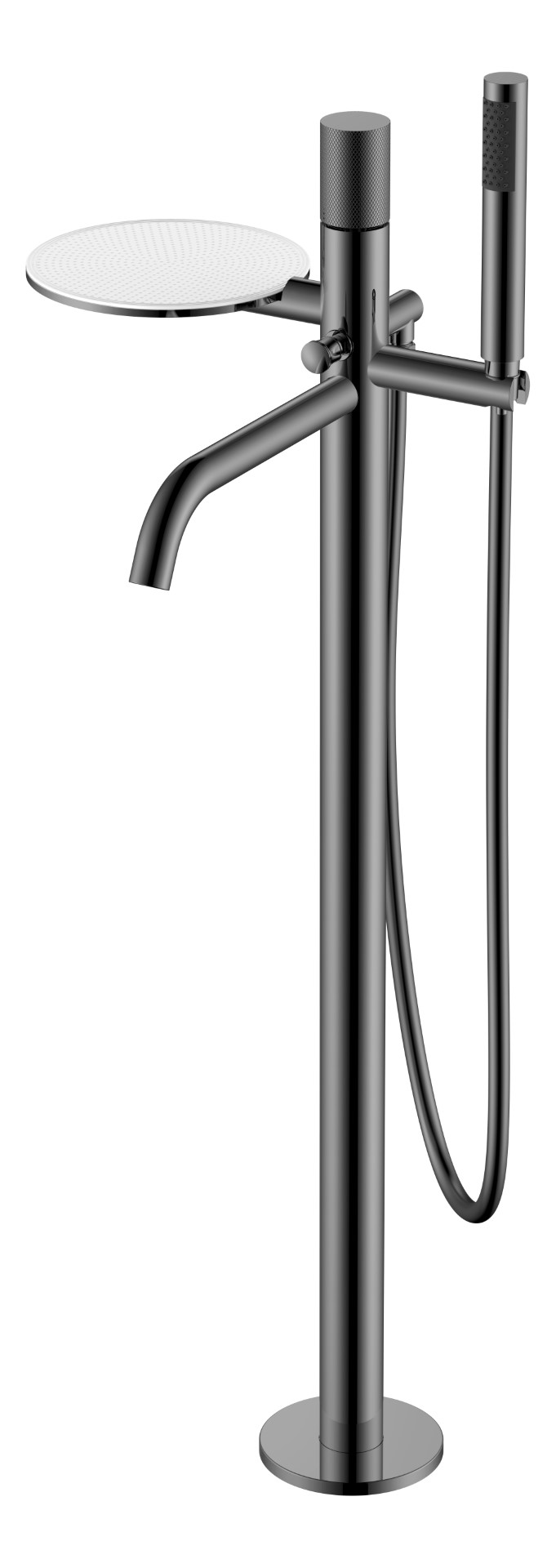 Смеситель STICK напольный Shine Gun Metal c ручкой TOUCH