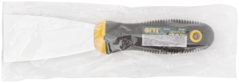 Шпатель нерж.сталь прорезин.ручка 2дюйм (50мм) черн.-желт. FIT 06683