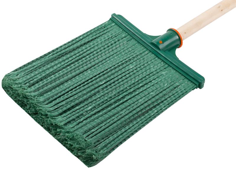 Метла плоская №1 260х330х1480мм мягкая с деревянным черенком пластик. КУРС 68073