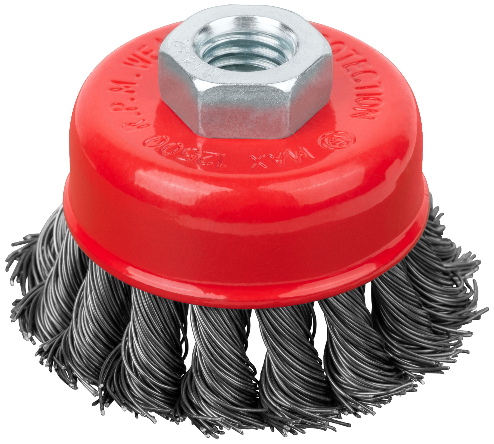 Корщетка-чашка, гайка М14, стальная витая проволока  65 мм