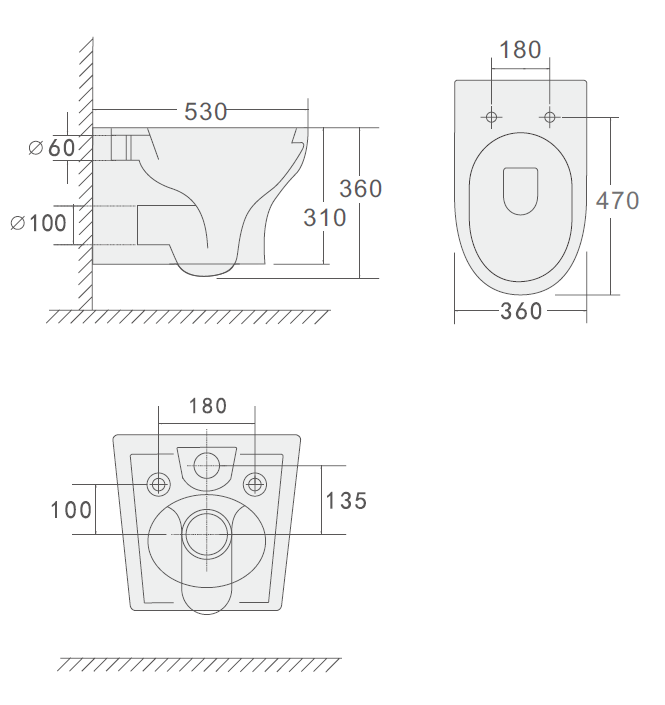Биде FIORE Черный матовый