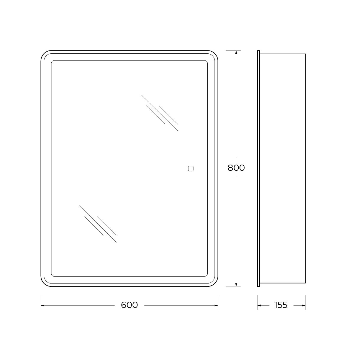 Зеркало-шкаф BelBagno SPC-MAR-600/800-1A-LED-TCH