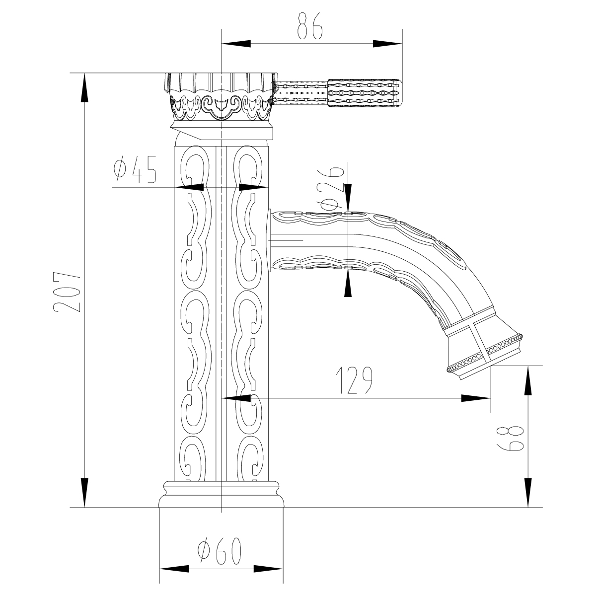 Смеситель для раковины Lemark Jasmine (LM6606B)