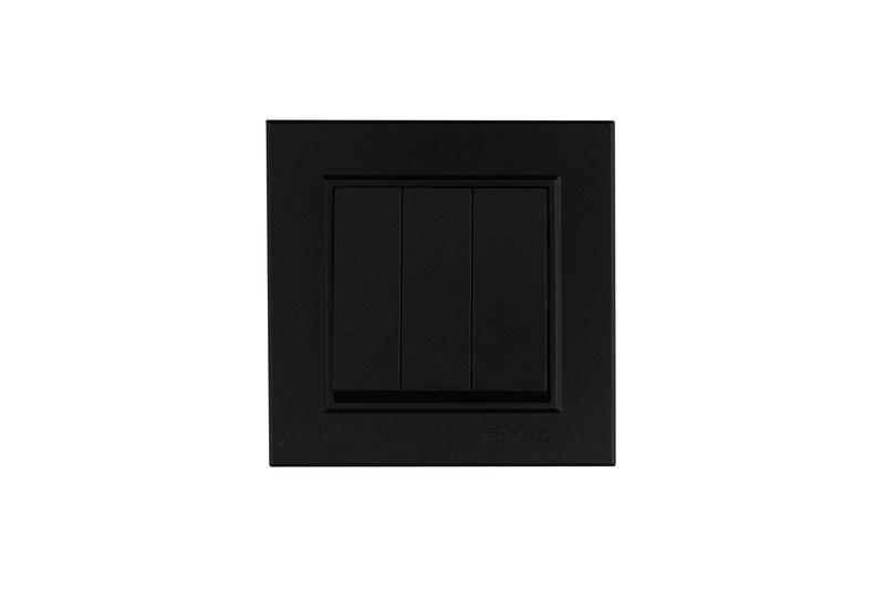 Выключатель трехклавишный Karea черн. Makel 56054091