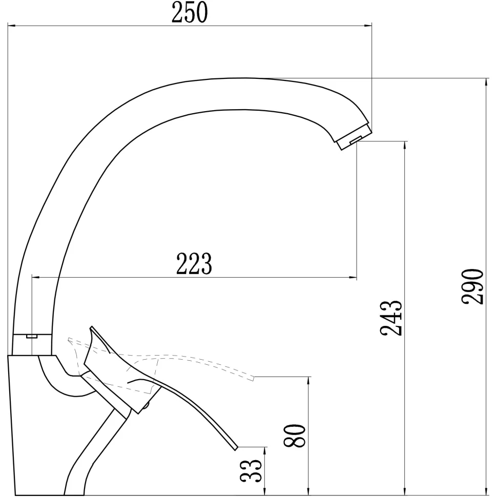 Смеситель для кухни Savol S-T4106-1, хром