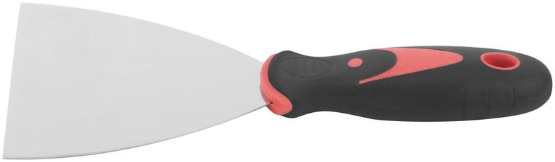 Шпатель 4дюйм (100мм) прорезиненная ручка нерж. сталь КУРС 06706