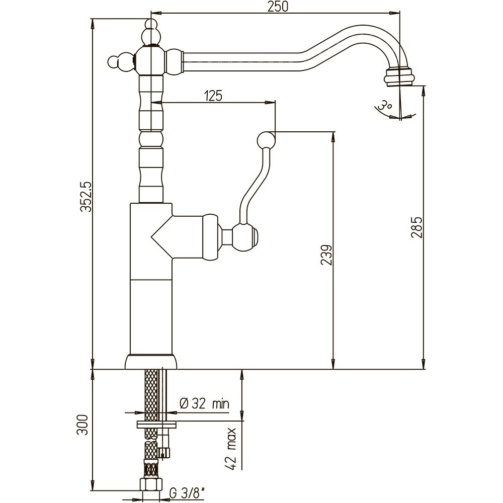 Смеситель Paini Duomo 88F3572LL2SKM для кухни