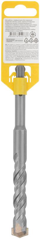 Бур по бетону SDS PLUS профи W-образная вставка двойная спираль 16х160мм FIT 32812