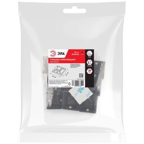 Площадка самоклеящаяся под хомуты 25х25мм NO-225-311 черн. (уп.10шт) Эра Б0066689